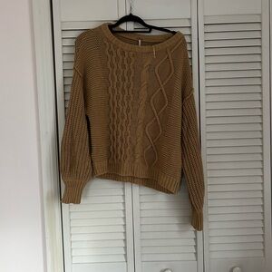 Free People Cable Knit Women's Sweater - Tan